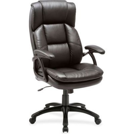 LORELL Lorell® Black Base High-Back Leather Chair - Black 59535